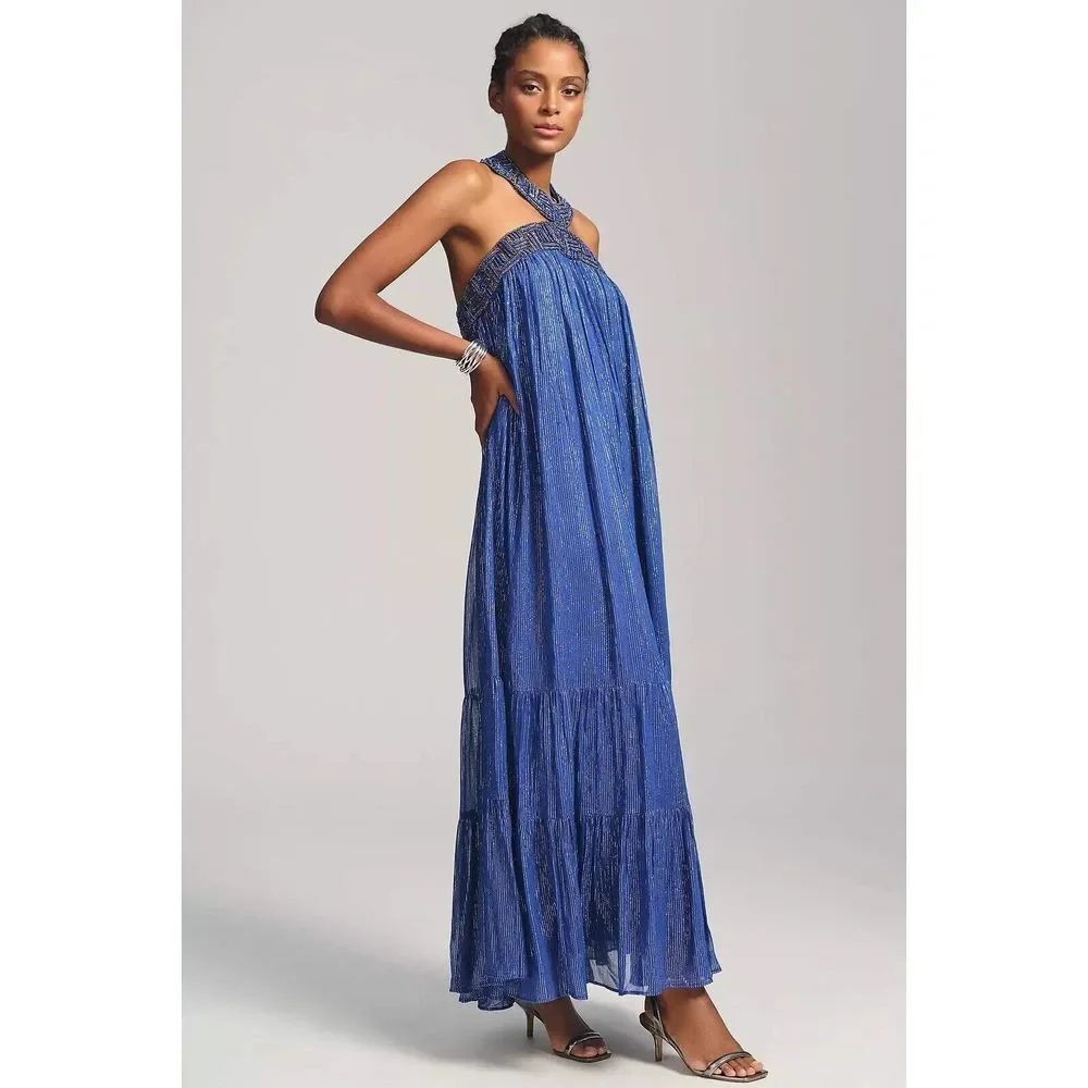 Anthropologie Nirmooha Shine Halter Dress